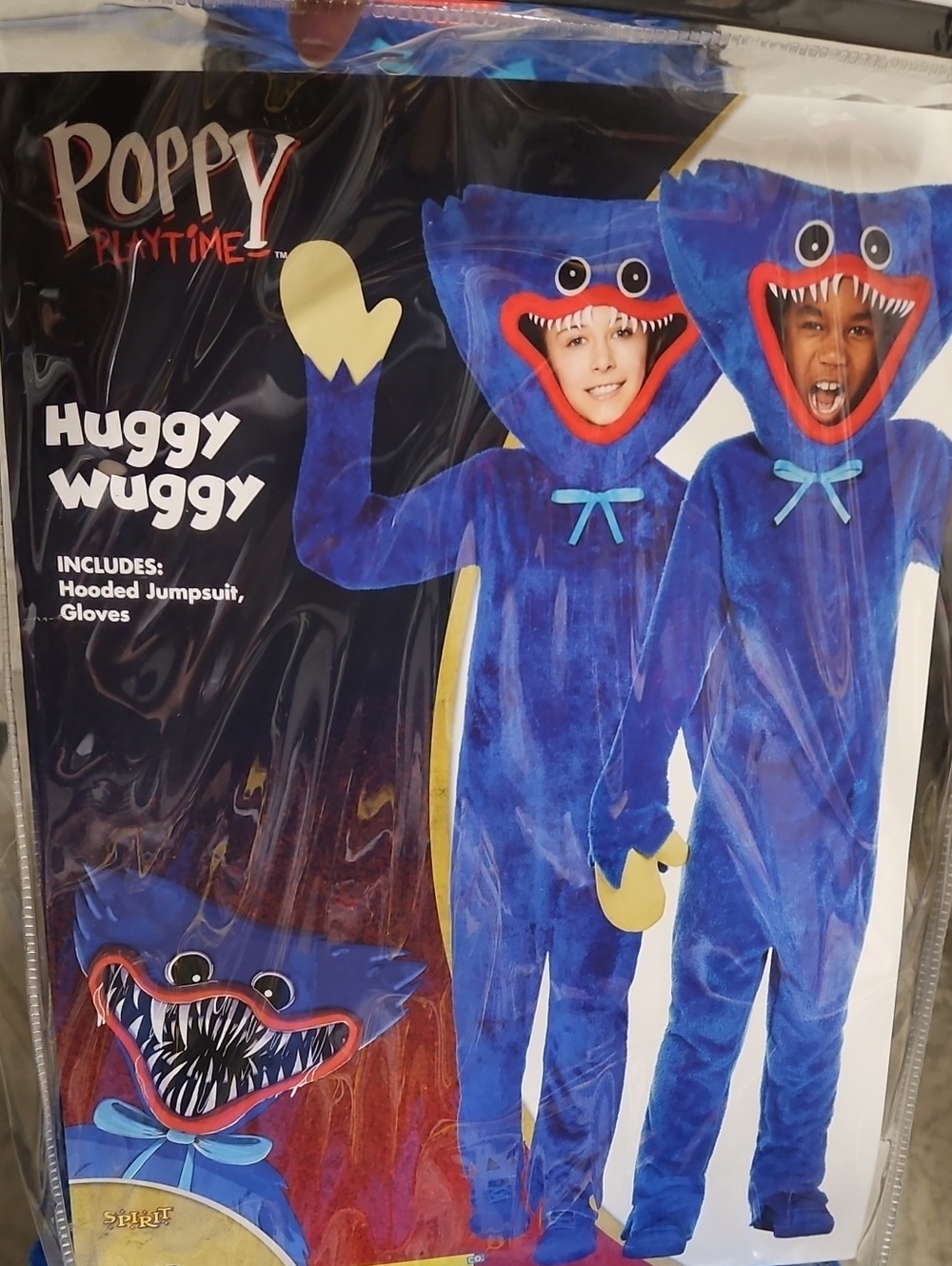 Huggy Wuggy Kids Blue Hooded Jumpsuit Costume